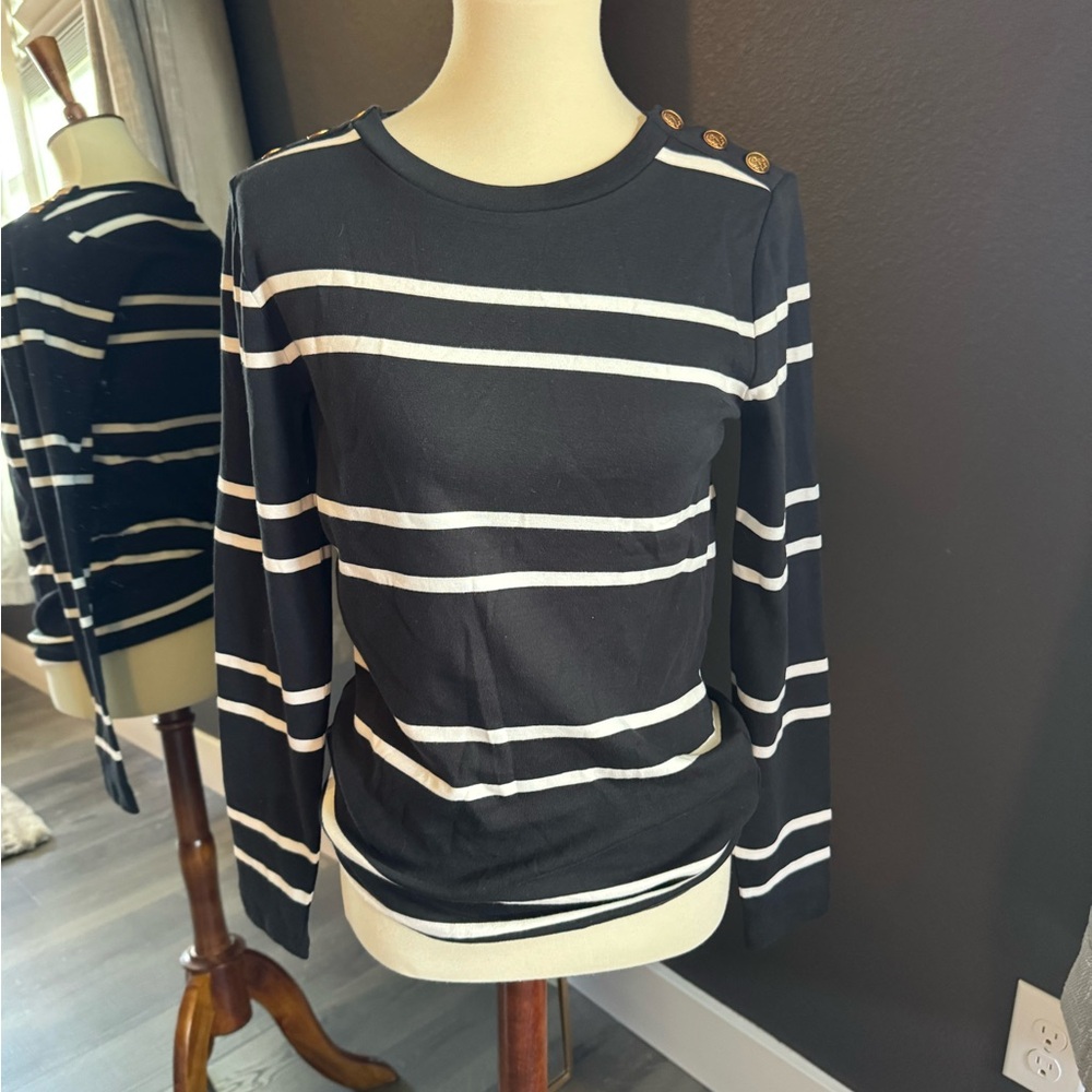 J. Crew NWT Striped LS top buttons